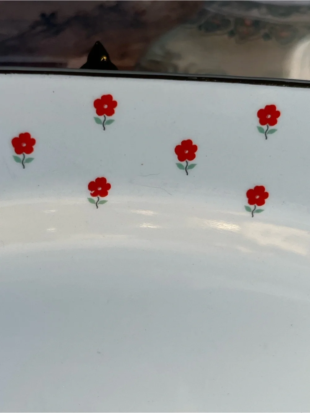 White Porcelain Serving Platter W S George 16” blushing rose platter
